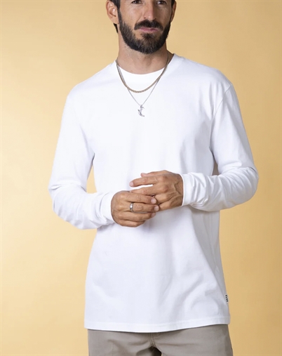 Elsk - Basic Brushed Langarm-T-Shirt - Optic White